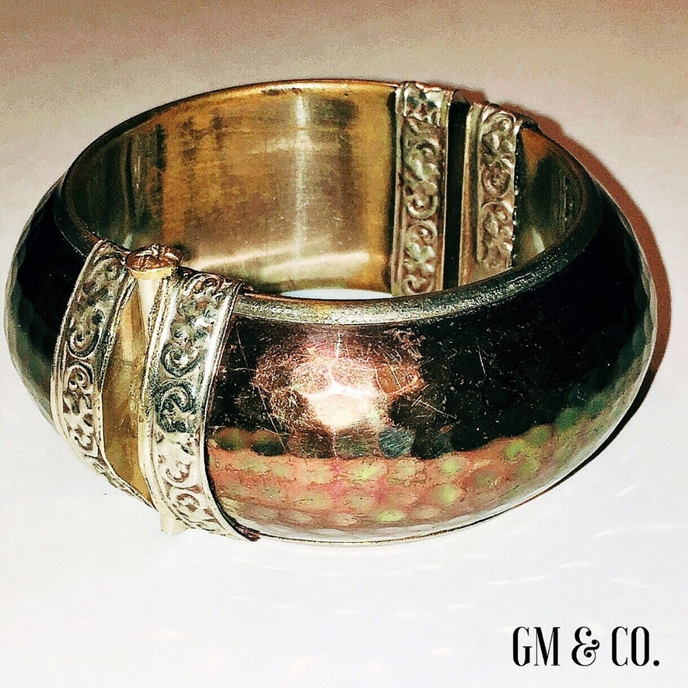 Pewter & Copper Bangle Bracelet - Picture 6 of 6